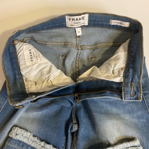 Frame Denim Jeans Le High Skinny Like New Size 24 - Picture 10 of 16